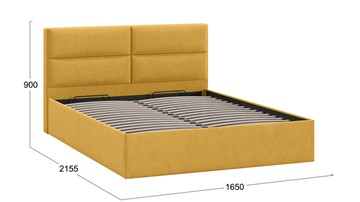 Двуспальная кровать с механизмом Глосс Тип 1 (Микровелюр Wellmart Yellow) в Мурманске - предосмотр 1