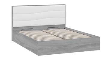 Двуспальная кровать с механизмом Миранда тип 1 (Дуб Гамильтон/Белый глянец) в Мурманске - предосмотр 2