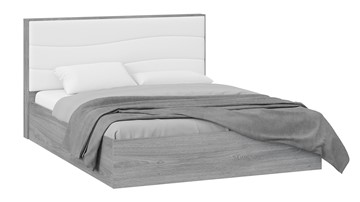 Двуспальная кровать с механизмом Миранда тип 1 (Дуб Гамильтон/Белый глянец) в Мурманске