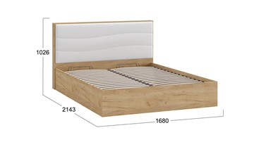 Кровать с подъемным механизмом Миранда тип 1 (Дуб крафт золотой/Белый глянец) в Мурманске - предосмотр 1