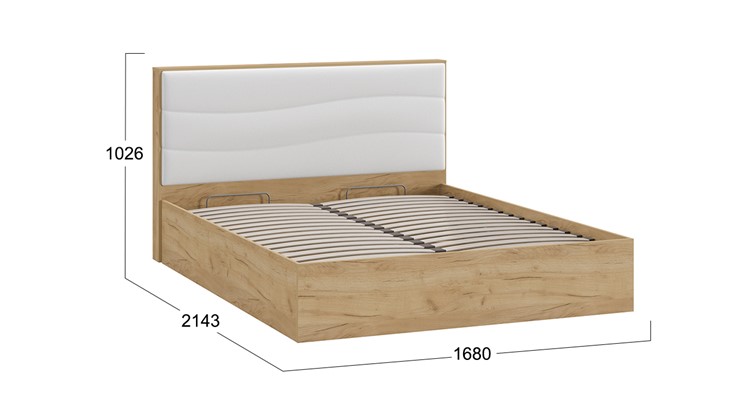 Кровать с подъемным механизмом Миранда тип 1 (Дуб крафт золотой/Белый глянец) в Мурманске - изображение 1