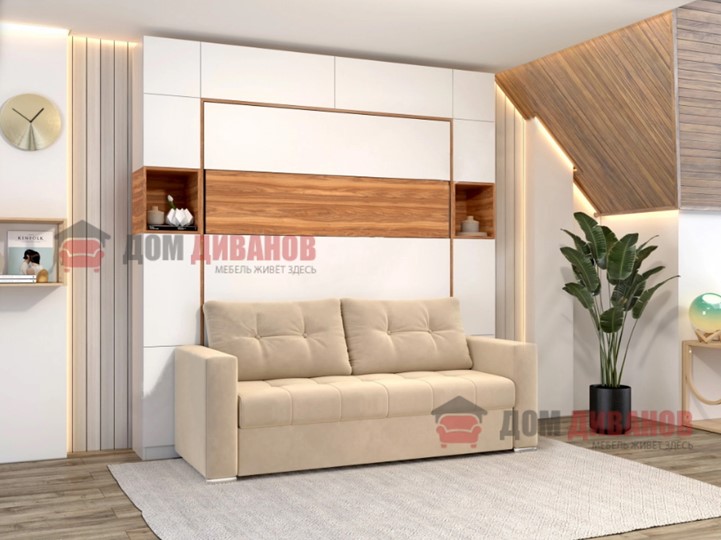 Кровать-шкаф с диваном Аделина 1600х2000 в Мурманске - изображение 1