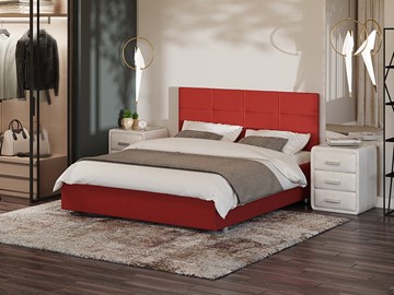 Кровать 2-спальная Neo 160х200, Велюр (Forest 13 Красный) в Мурманске - предосмотр