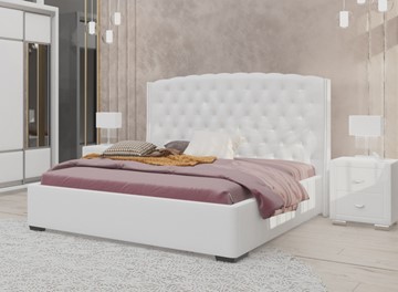 Кровать Dario Slim 160x200, Экокожа (Белый) в Мурманске
