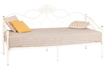 Односпальная кровать Federica (mod. AT-881) дерево гевея/металл, 90*200 см (Day bed), Белый (butter white) в Мурманске
