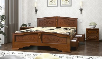 Кровать с выкатными ящиками Елена (Орех) 160х200 в Мурманске