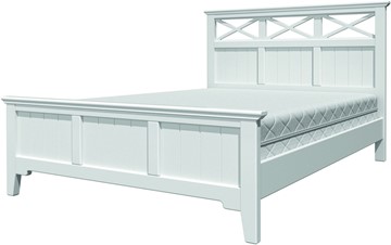 Спальная кровать Грация-5 с белым карнизом (Белый Античный) 140х200 в Мурманске