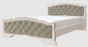 Спальная кровать Карина-10 (Дуб Молочный, светлая обивка) 140х200 в Мурманске