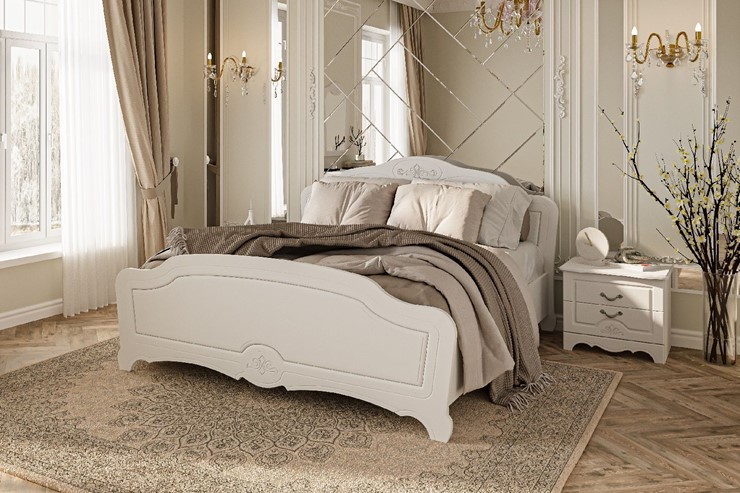 Полуторная кровать Лотос (Белый) 160х200 с основанием в Мурманске - изображение 2