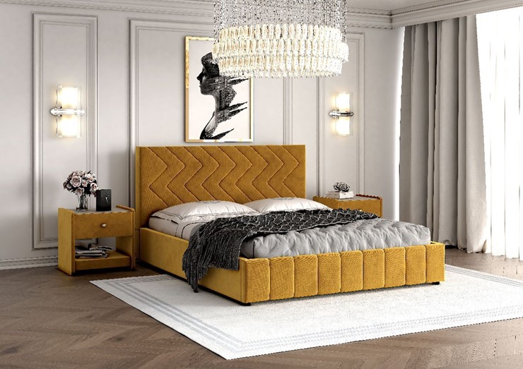 Спальная кровать Нельсон Зиг Заг 120х200 (вариант 1) с основанием в Мурманске - изображение 1