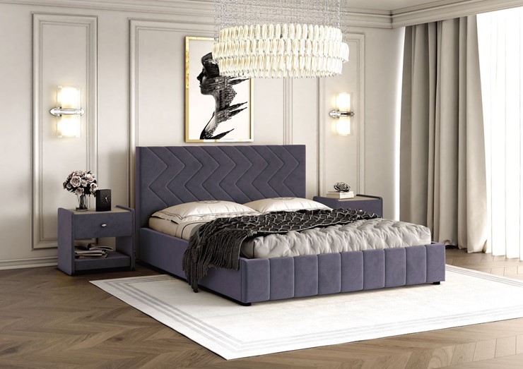 Кровать в спальню Нельсон Зиг Заг 120х200 (вариант 2) с основанием в Мурманске - изображение 1