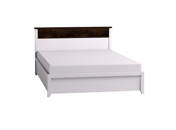 Полутороспальная кровать Норвуд 33 с гибкими ламелями металл, Белый-Орех шоколадный в Мурманске