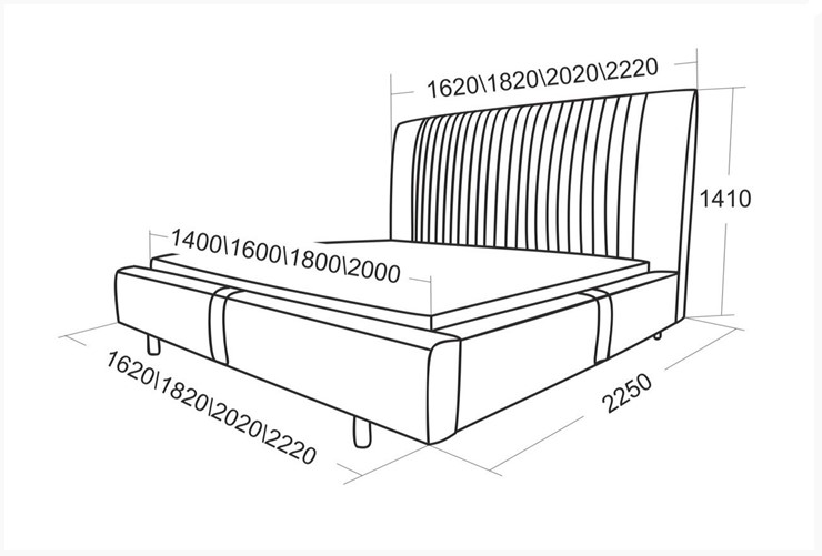 Кровать полуторная Тиффани 1620 в Мурманске - изображение 6