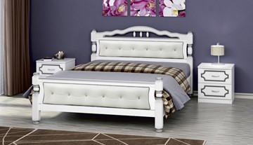 Кровать спальная Карина-11 (Белый Жемчуг, светлая обивка) 160х200 в Мурманске