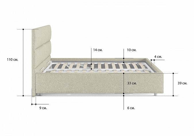 Спальная кровать Omega 180х190 с основанием в Мурманске - изображение 2