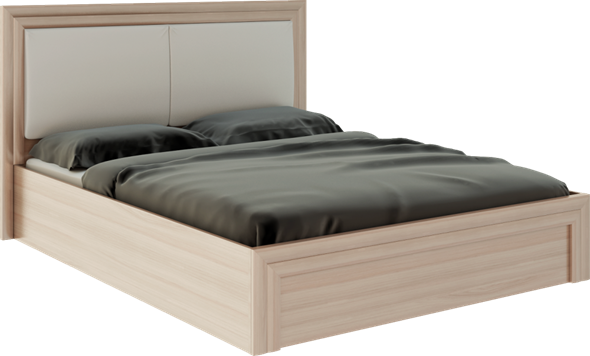 Кровать с подъемным механизмом Глэдис М32 (Шимо светлый/Белый текстурный) в Мурманске - изображение