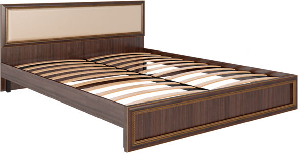 Двуспальная кровать Беатрис М10 с мягким изголовьем (Орех Гепланкт) в Мурманске - изображение