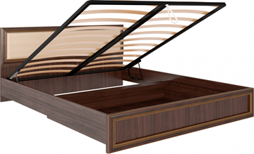 Двуспальная кровать с механизмом Беатрис М11 с мягким изголовьем (Орех Гепланкт) в Мурманске