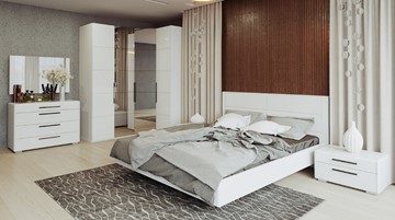 Модульная спальня Наоми №4, цвет Белый глянец в Мурманске - предосмотр