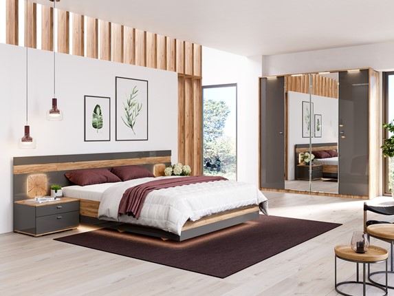 Модульная спальня Фиджи №10, Дуб золотой/Антрацит в Мурманске - изображение