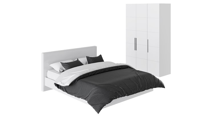 Модульная спальня Наоми №4, цвет Белый глянец в Мурманске - изображение 8