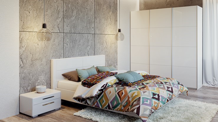 Модульная спальня Наоми №4, цвет Белый глянец в Мурманске - изображение 9