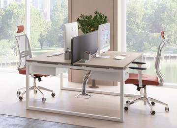 Офисный комплект мебели А4 (металлокаркас QUATTRO) белый премиум / металлокаркас белый в Мурманске - предосмотр 6