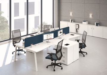 Офисный комплект мебели А4 (металлокаркас TRE) белый премиум / металлокаркас белый в Мурманске
