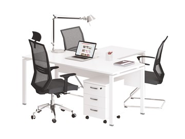 Офисный комплект мебели А4 (металлокаркас UNO) белый премиум / металлокаркас белый в Мурманске