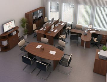 Комплект офисной мебели Комфорт №3 (французский орех) в Мурманске