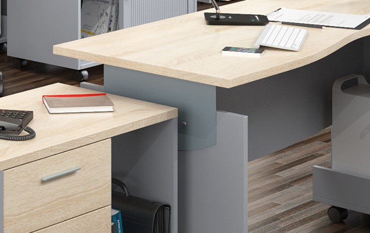 Офисная мебель OFFIX-NEW для 4 сотрудников с двумя шкафами в Мурманске - изображение 2