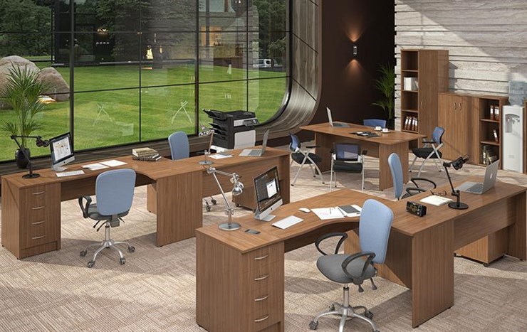 Офисный комплект мебели IMAGO три стола, 2 шкафа, стеллаж, тумба в Мурманске - изображение