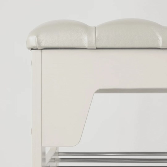 Банкетка Грейс, цвет Молочный дуб/экокожа Белый каретная стяжка в Мурманске - изображение 3