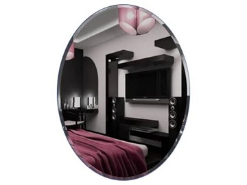 Зеркало навесное в спальню Сельетта-3 (Овал 600х450х4 фацет10 мм) в Мурманске