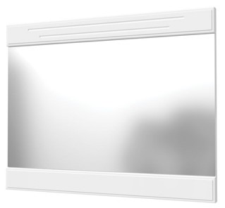 Зеркало настенное Олимп с декоративными планками (белый) в Мурманске