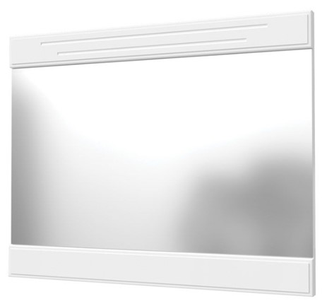 Зеркало настенное Олимп с декоративными планками (белый) в Мурманске - изображение