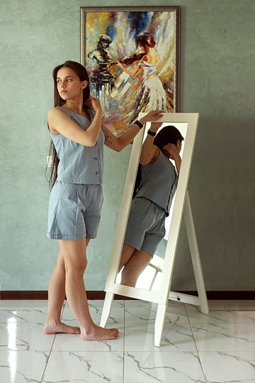 Зеркало напольное в гардероб BeautyStyle 2 (слоновая кость) в Мурманске - изображение 10