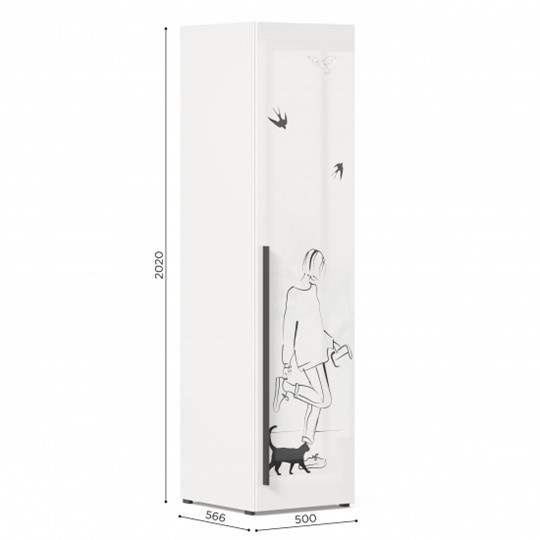 Распашной шкаф Джоли Тип 2 ЛД 535.020, Серый шелк в Мурманске - изображение 2