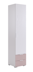 Шкаф однодверный с ящиками Зефир 107.01 (белое дерево/пудра розовая (эмаль)) в Мурманске