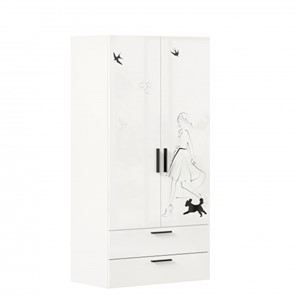 Двухстворчатый шкаф комбинированный Джоли ЛД 535.040, Серый шелк в Мурманске