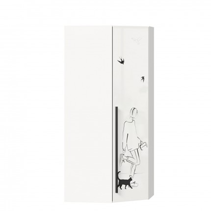 Шкаф распашной угловой Джоли 45 ЛД 535.030, Серый шелк в Мурманске - изображение