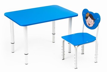 Растущий стол Кузя (Синий,Серый) в Мурманске - предосмотр 1