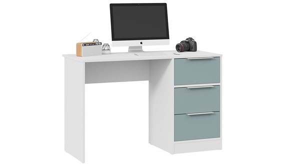 Стол письменный Марли Тип 1 (Белый/Серо-голубой) в Мурманске - изображение