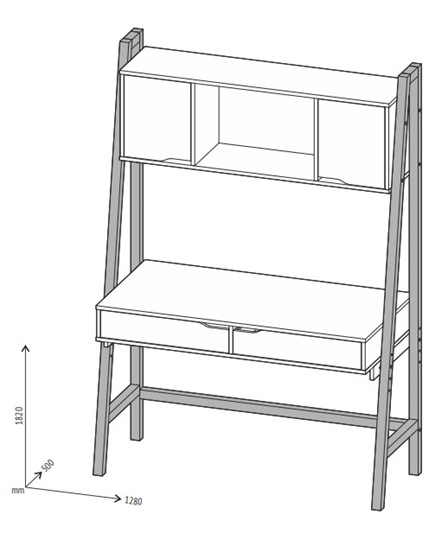 Детский стол высокий POLINI Kids Mirum 1445 Серый / Белый в Мурманске - изображение 1