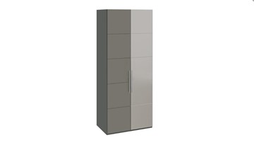 Шкаф распашной Наоми с 1 зеркальной правой дверью, цвет Фон серый, Джут СМ-208.07.04 R в Мурманске - предосмотр