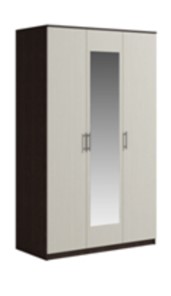 Шкаф 3 двери Светлана, с зеркалом, венге/дуб молочный в Мурманске