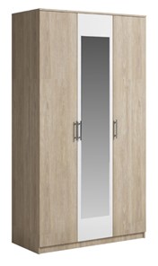 Шкаф 3 двери Светлана, с зеркалом, белый/дуб сонома в Мурманске - предосмотр