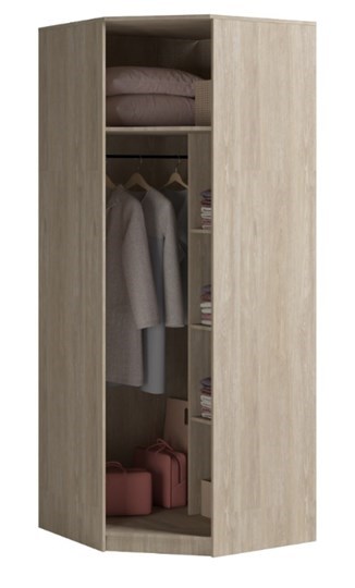 Угловой шкаф Светлана, с зеркалом, венге/дуб молочный в Мурманске - изображение 1