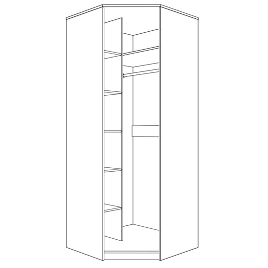 Шкаф угловой с дверью ПАРМА НЕО,  ясень анкор светлый в Мурманске - изображение 1