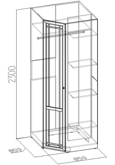 Шкаф угловой Sherlock 63+ фасад стандарт, Дуб Сонома в Мурманске - изображение 2